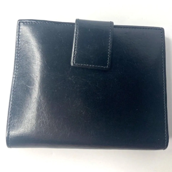 GUCCI VINTAGE GG LOGO PLATE LEATHER WALLET MEN BIFOLD BLACK - Picture 7 of 15